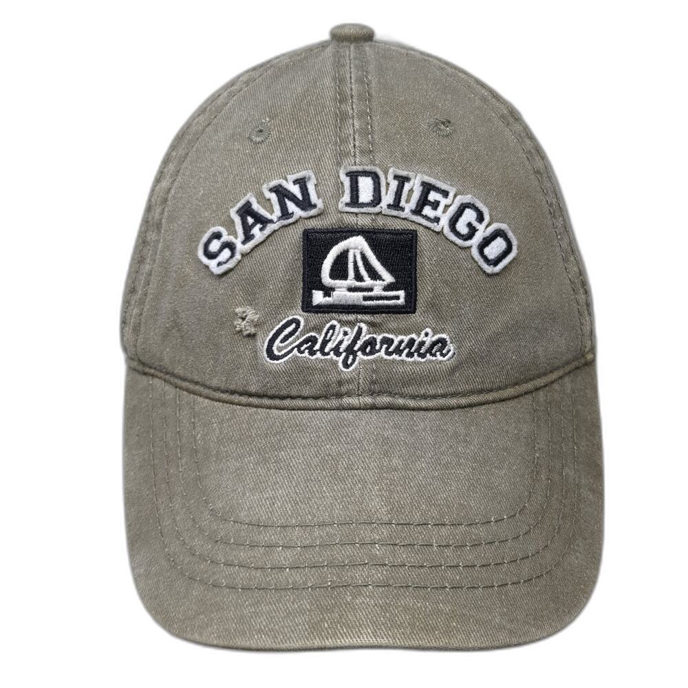 San Diego California Strapback Hat Green One Size Embroidered Solid